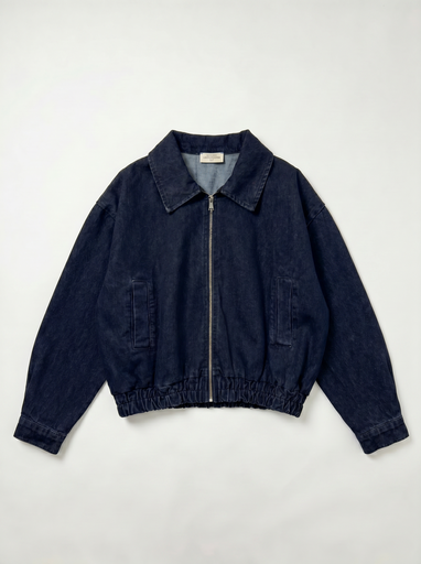 Blouson denim zippé - Jean brut
