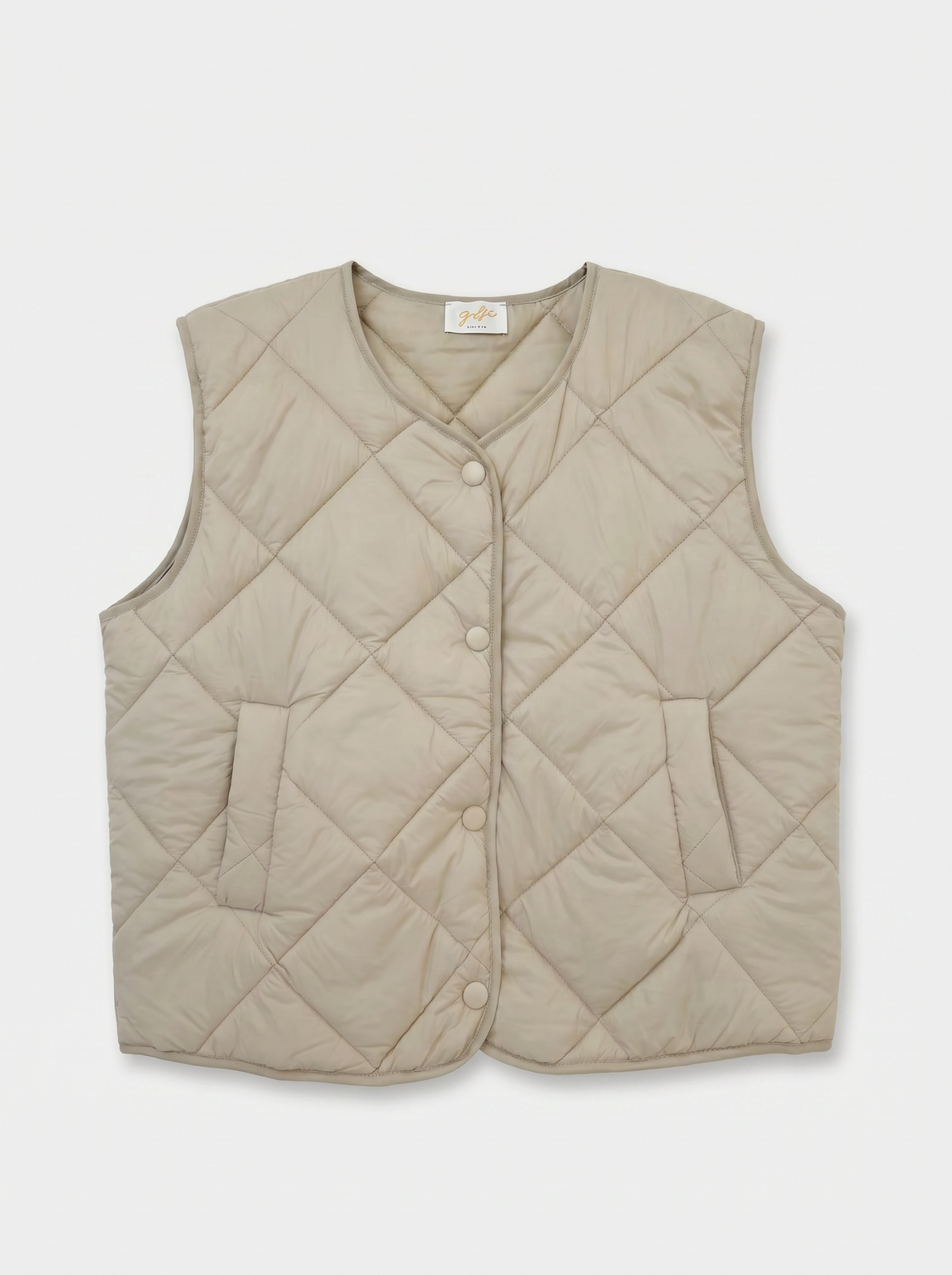 Gilet matelassé sans manches - Écru