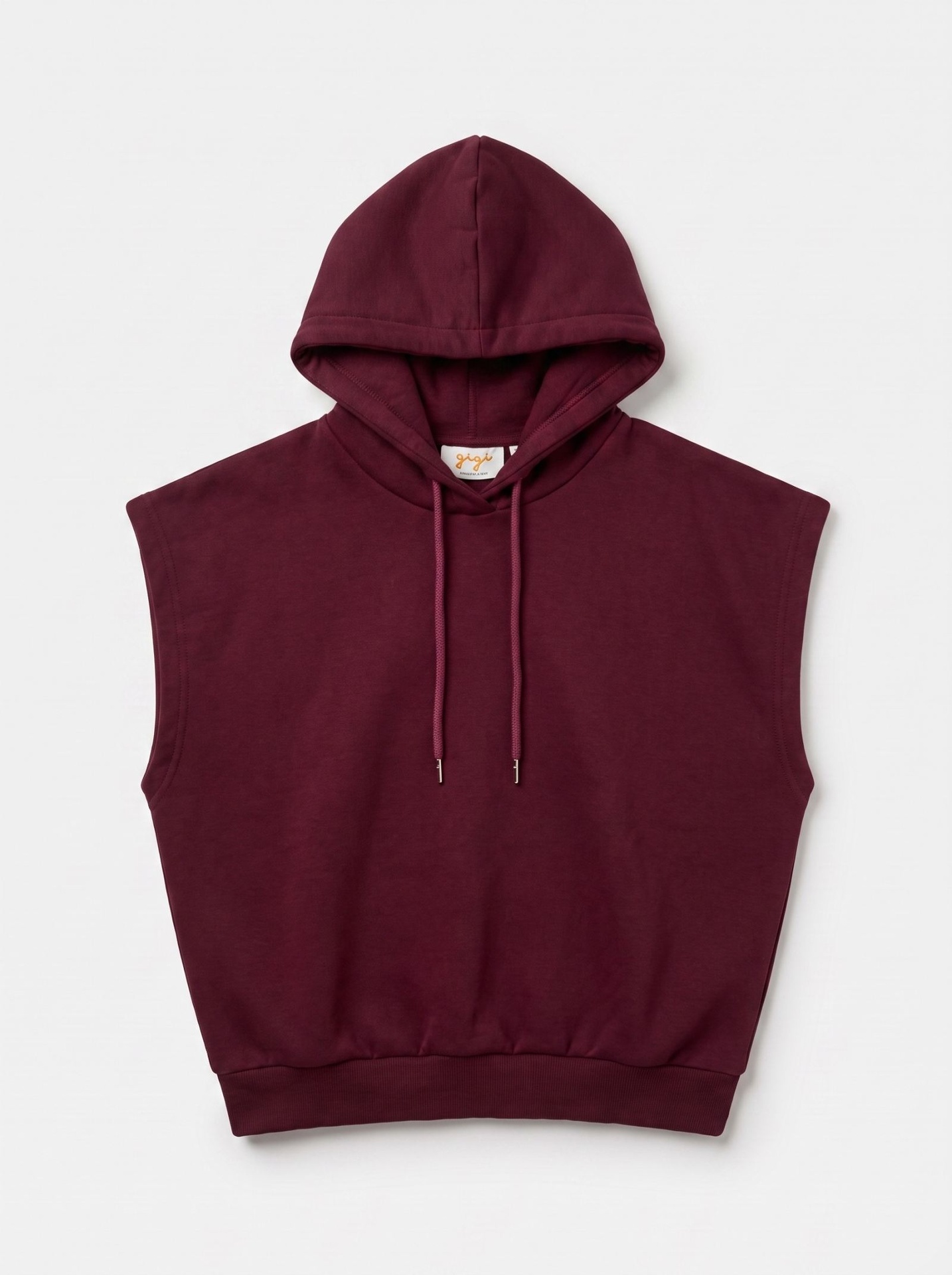 Sweat à capuche sans manches - Bordeaux