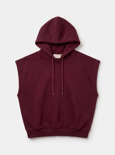 Sweat à capuche sans manches - Bordeaux