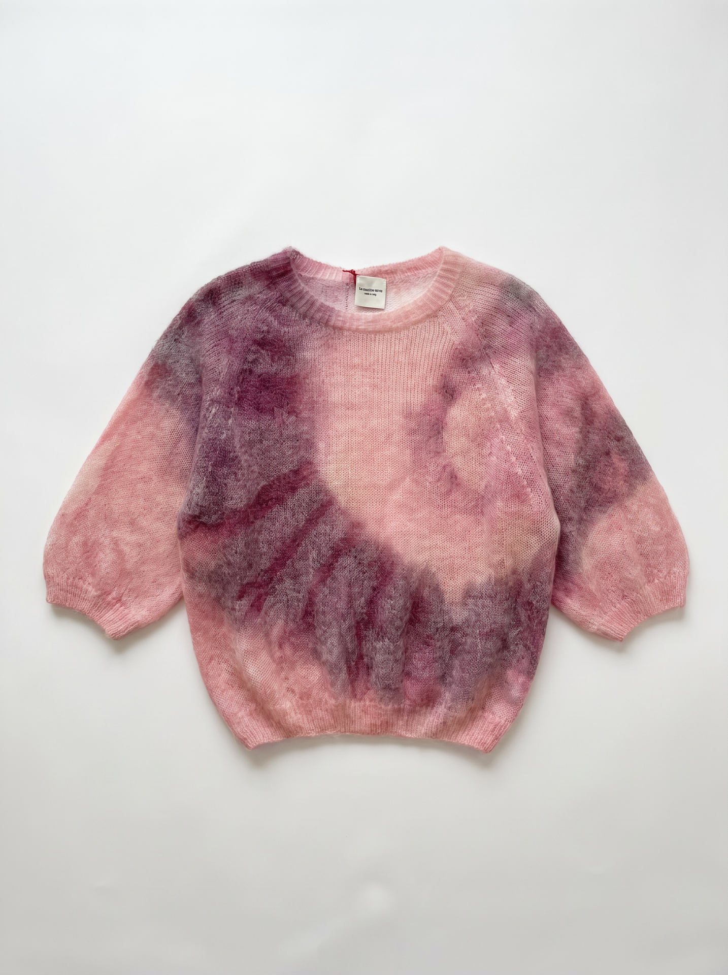 Pull mohair tie and dye - Bordeaux & rose