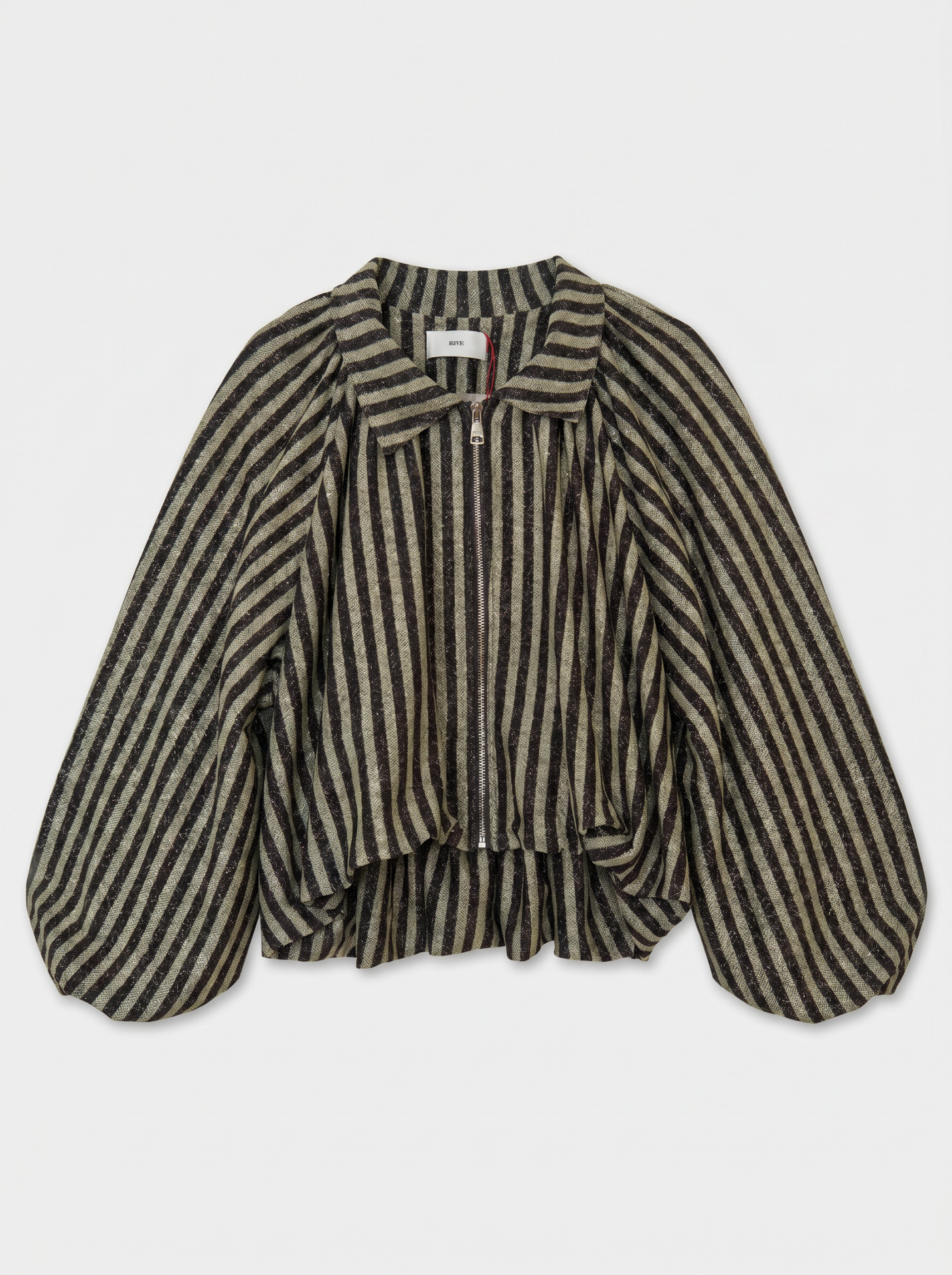 Blouson zippé manches ballon - Beige