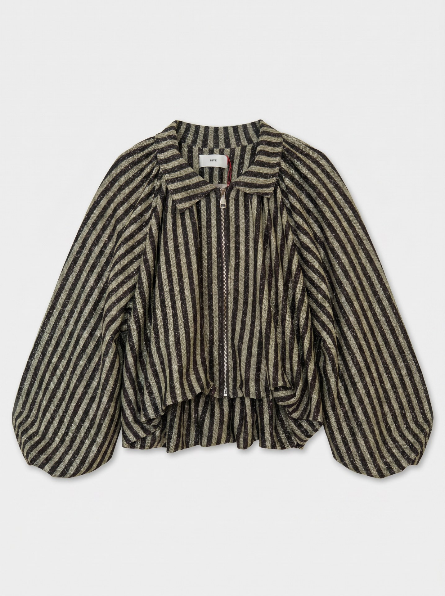 Blouson zippé manches ballon - Beige