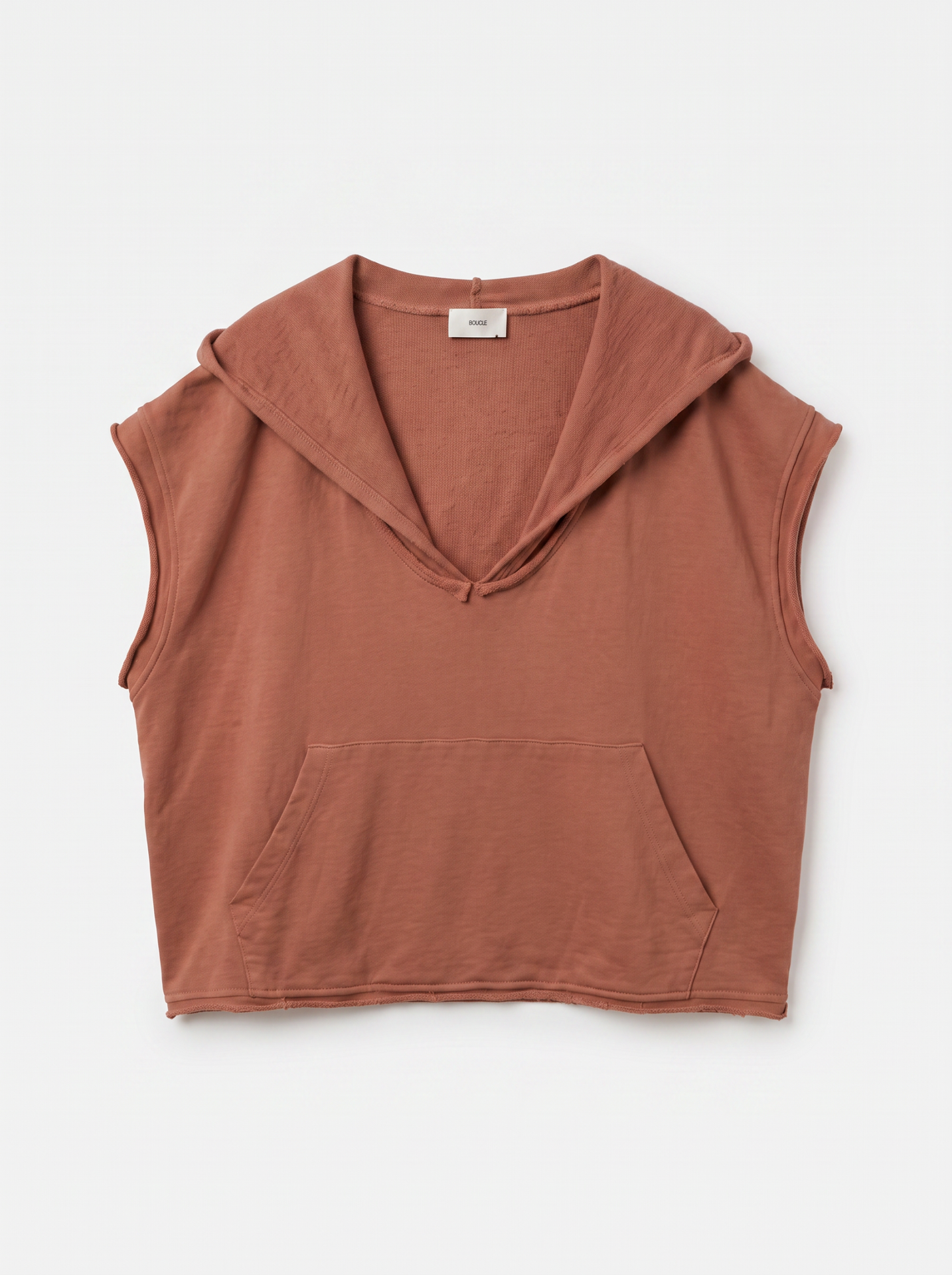 Sweat à capuche sans manches délavé - Chêne