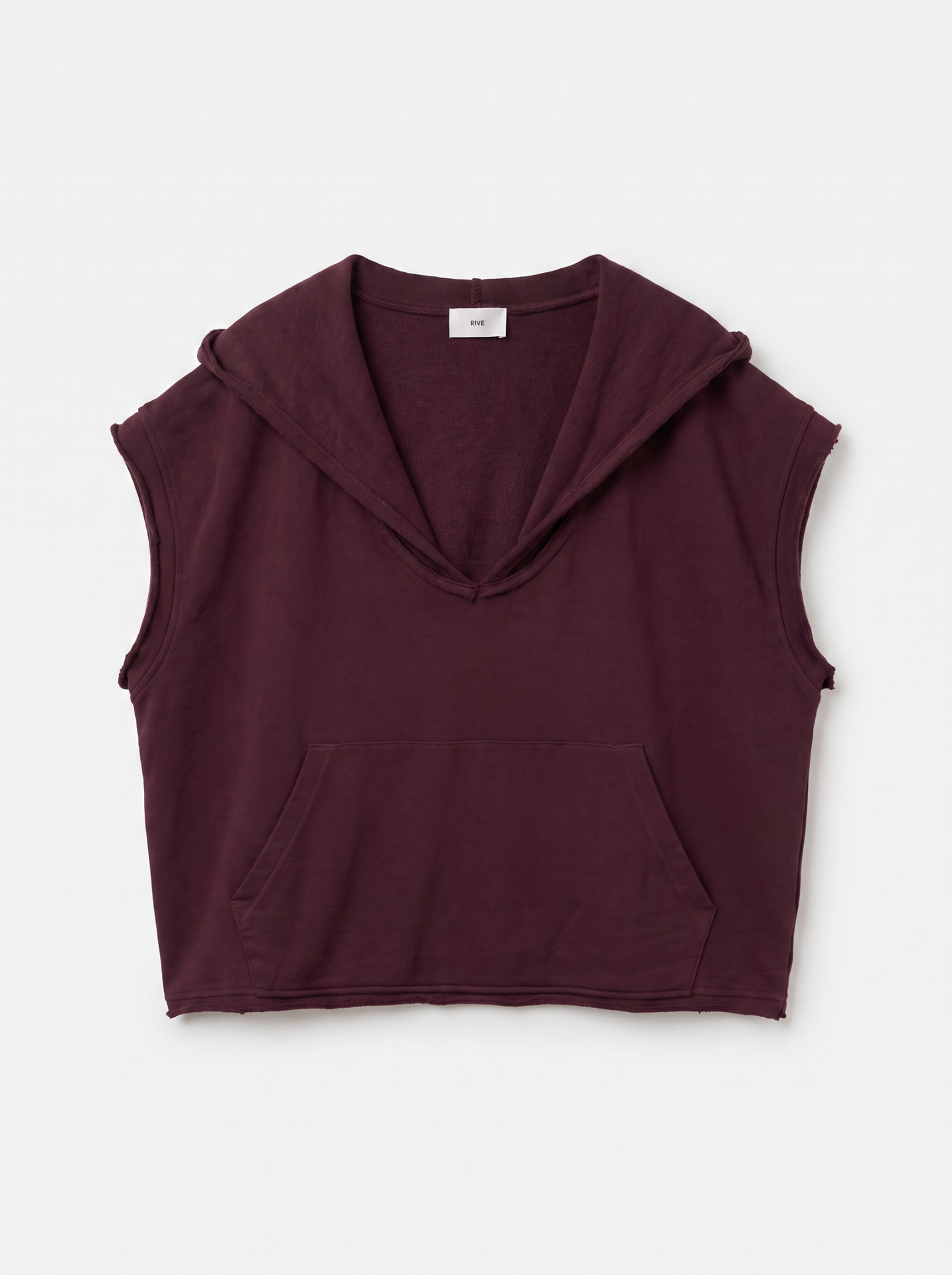 Sweat à capuche sans manches délavé - Açaï