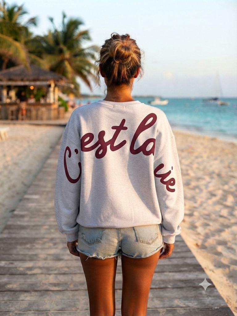 Sweat-shirt en coton - Gris