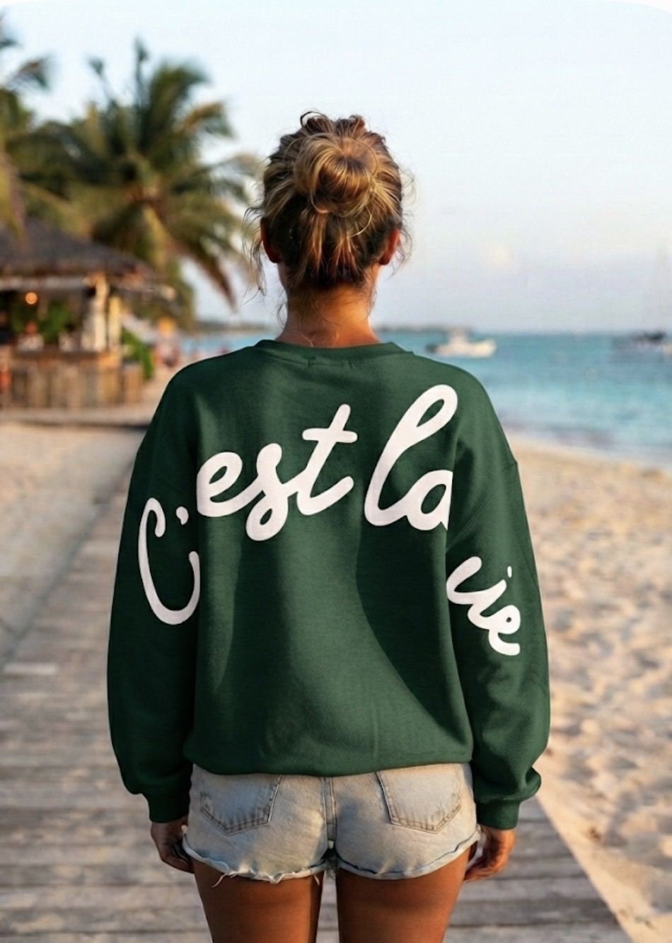 Sweat-shirt en coton - Vert