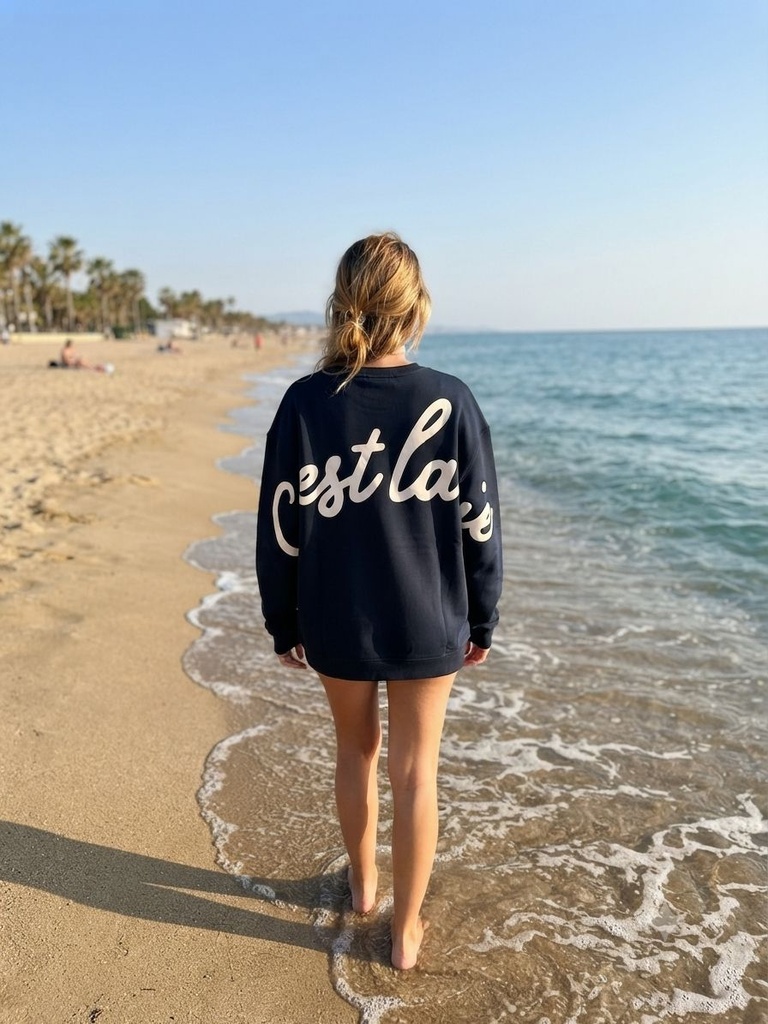 Sweat-shirt en coton - Blue marine