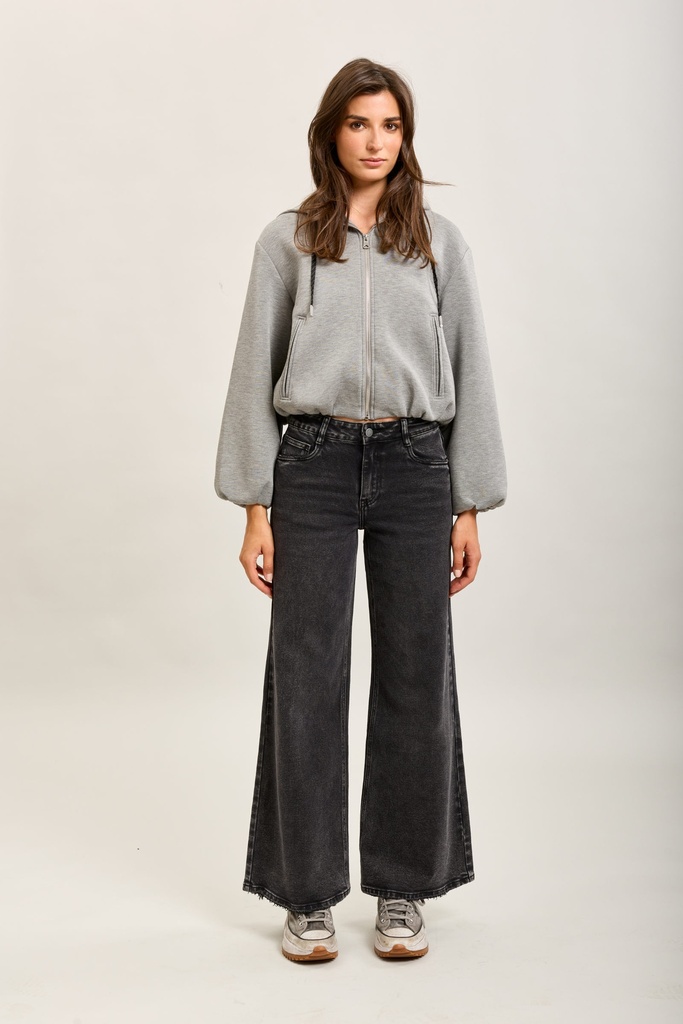 Jeans wide leg - gris foncé