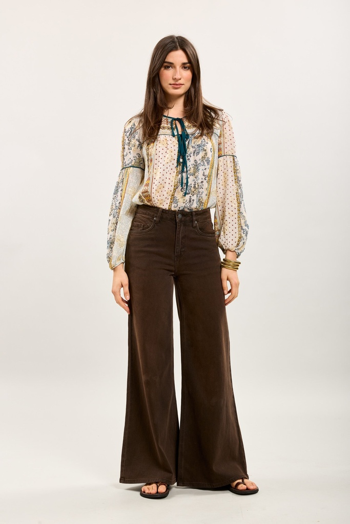 Jeans palazzo  - brun