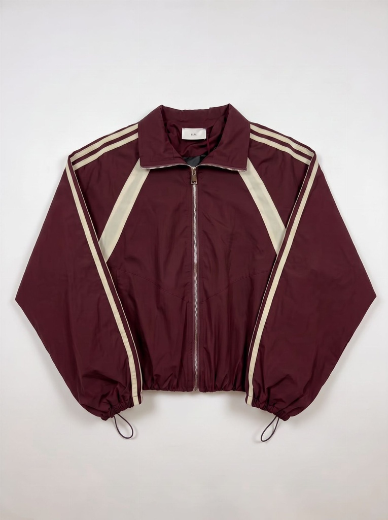 Blouson zippé à bandes contrastées - Bordeaux
