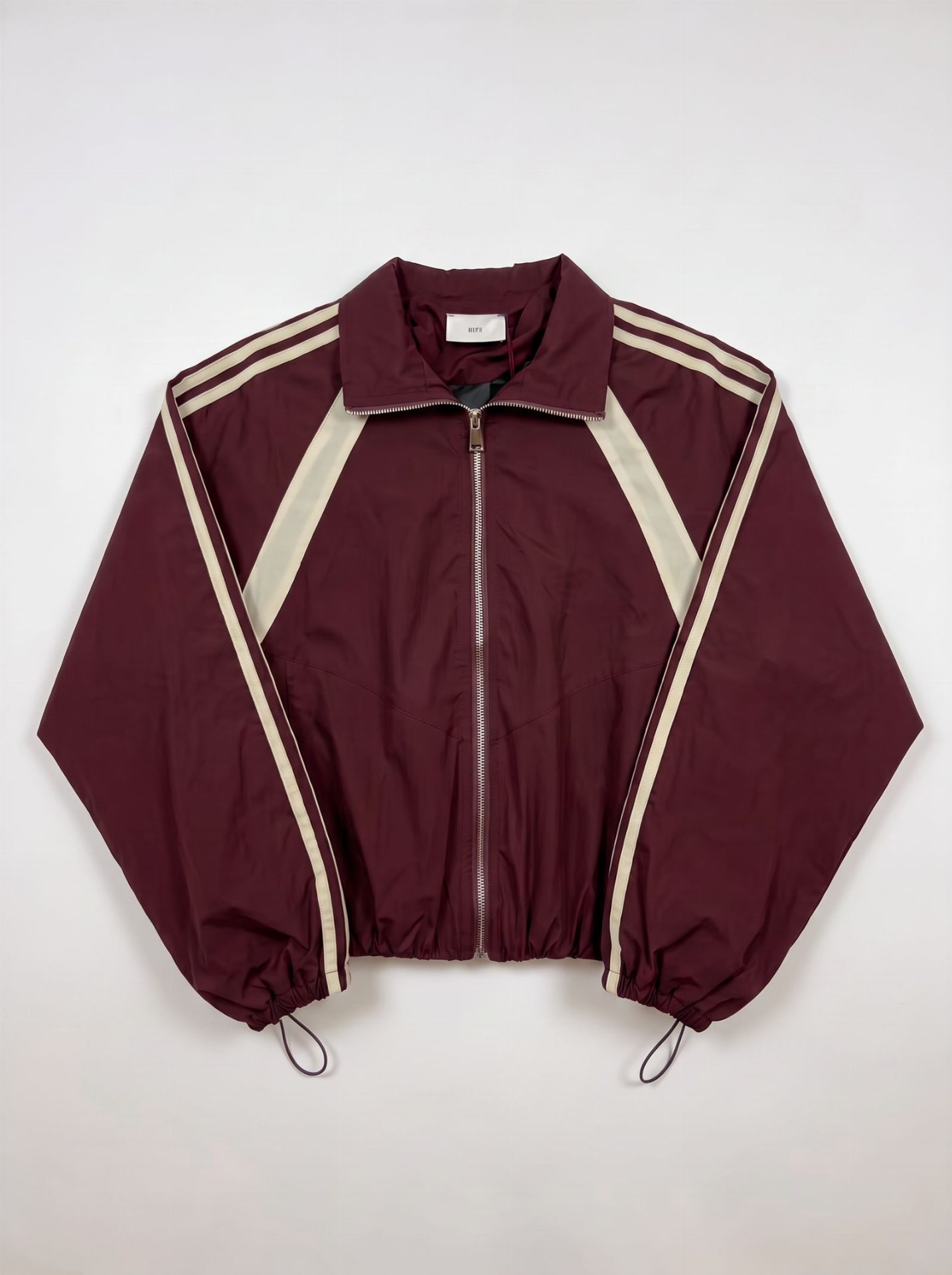 Blouson zippé à bandes contrastées - Bordeaux