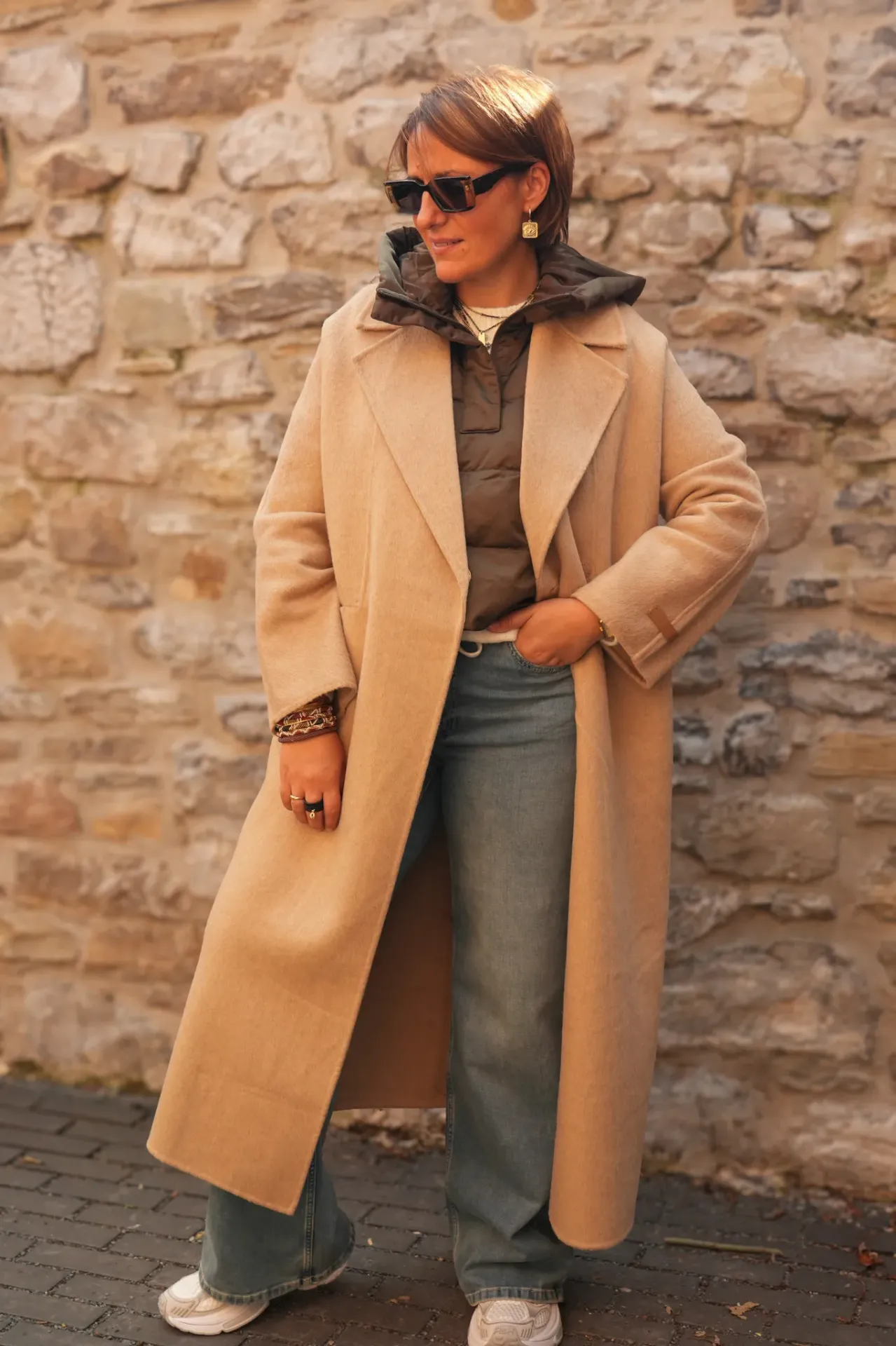 Manteau extra-long en laine mélangée, collection Yaya Septembre
