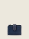 Portefeuille en cuir de vachette suédé Bleu Nuit Velours - Valentine