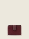 Portefeuille en cuir de vachette suédé Aubergine Velours - Valentine