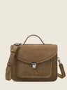 Sac à main en cuir de vachette suédé Kaki Velours - Mademoiselle George