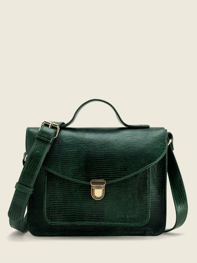 Sac à main Paul Marius Mademoiselle George 1960 en cuir façon lézard malachite
