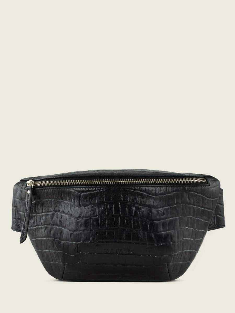 LaBanane Héritage Noir de Jais - sac banane en cuir noir pour femme