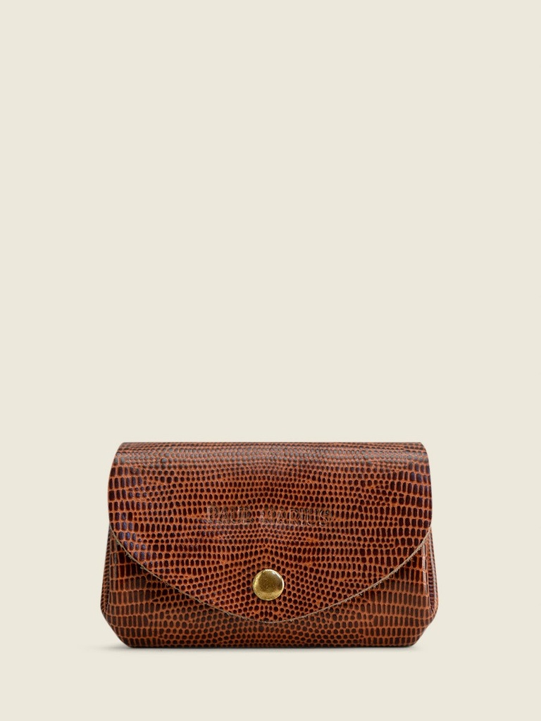 LeGustave 1960 Ambre - porte-monnaie en cuir marron pour femme