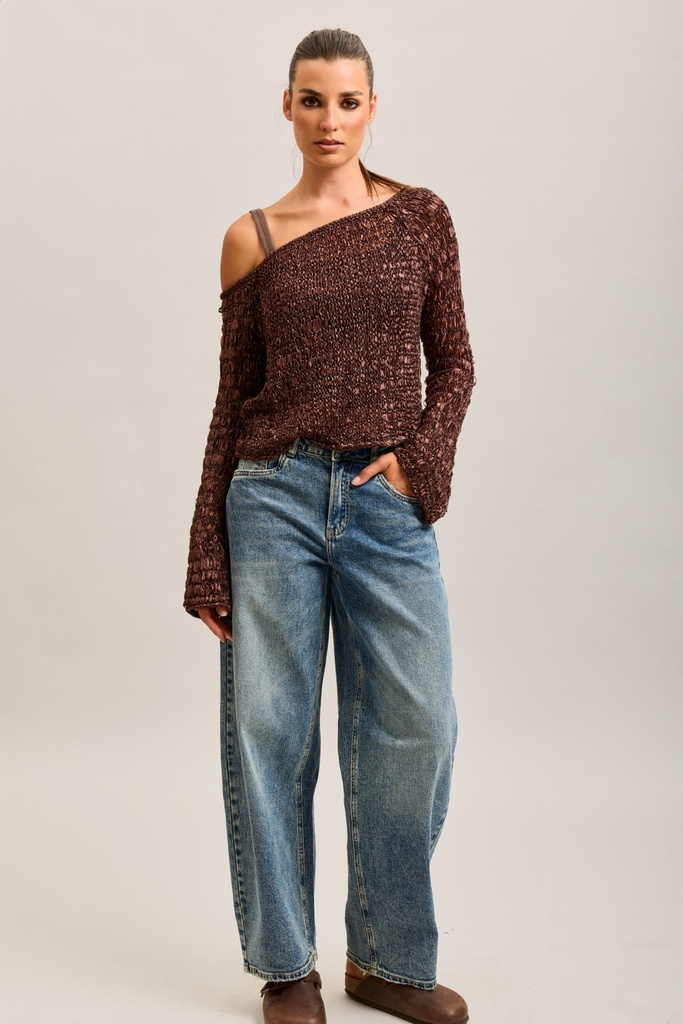 Jeans barrel - bleu moyen delavé