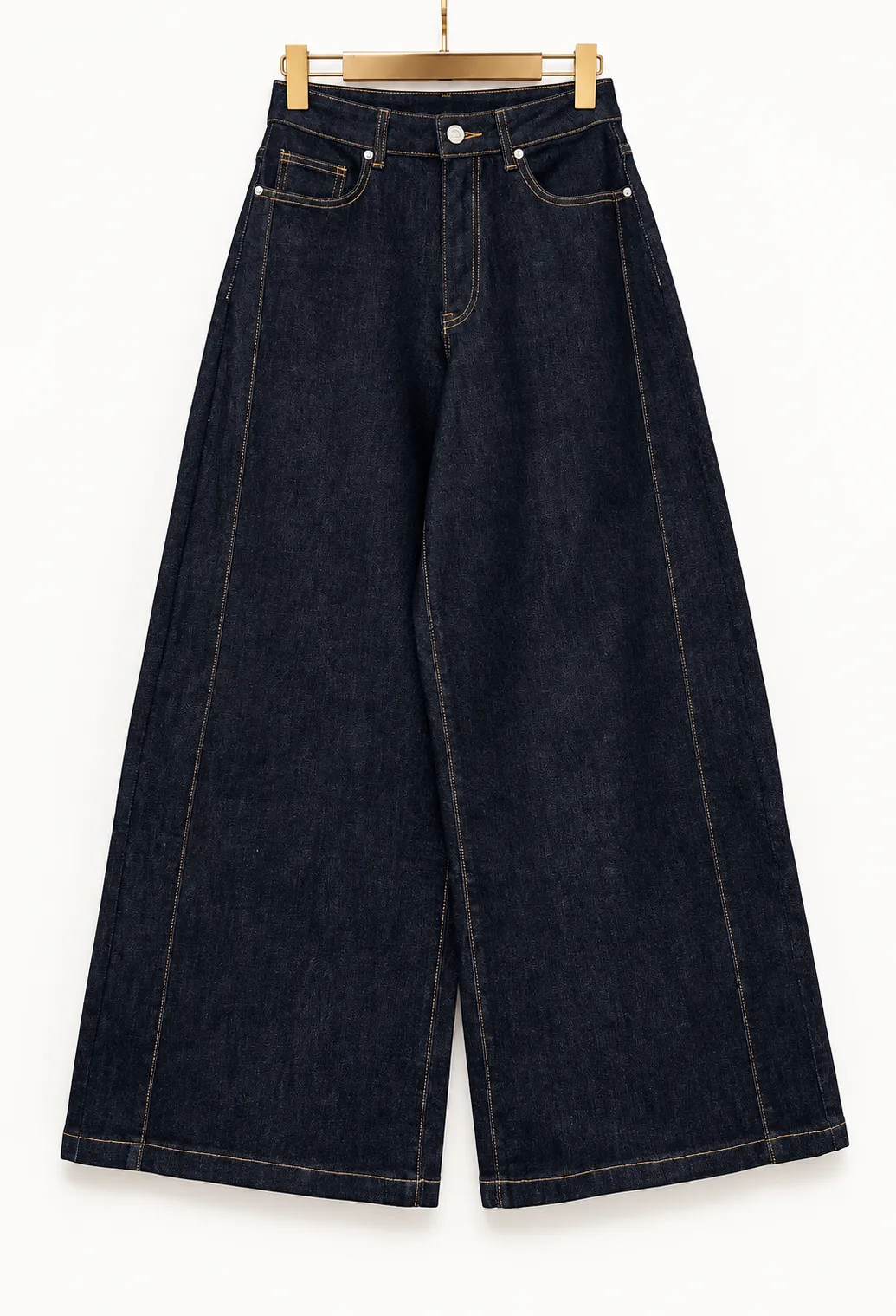 Jeans extra wide leg taille haute - bleu brut