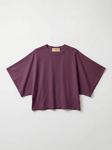 T-shirt en coton manches drapées - Acai