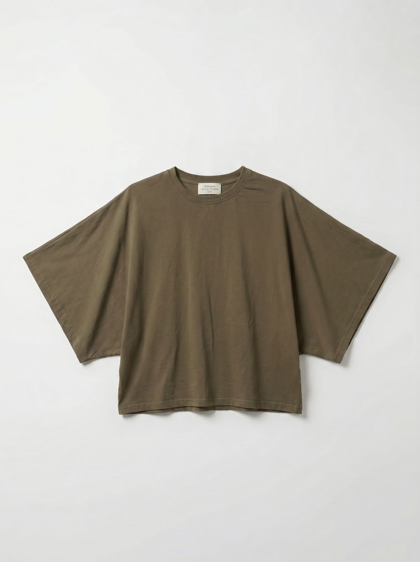 T-shirt en coton manches drapées - Kaki Hunter