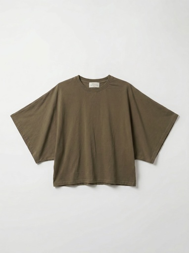 T-shirt en coton manches drapées - Kaki Hunter