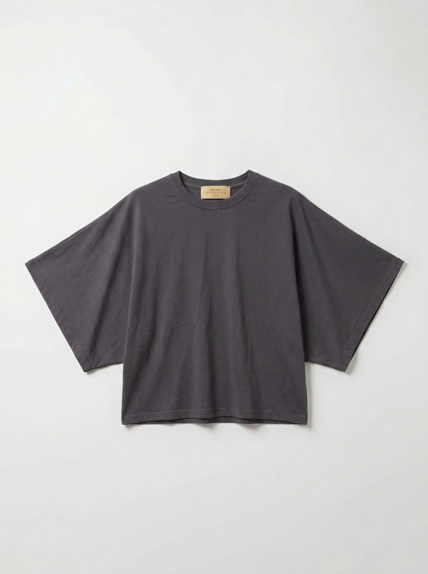 T-shirt en coton manches drapées - Anthracite Smoke