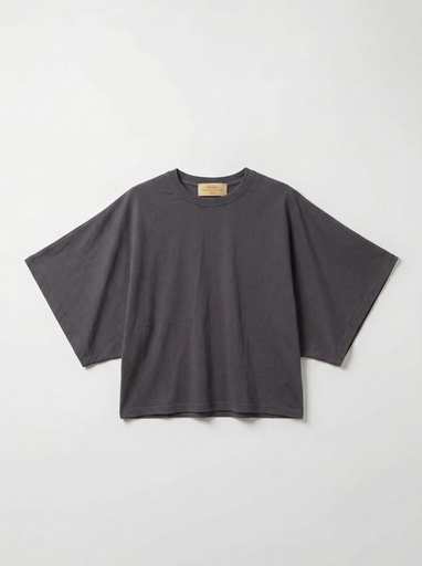 T-shirt en coton manches drapées - Anthracite Smoke