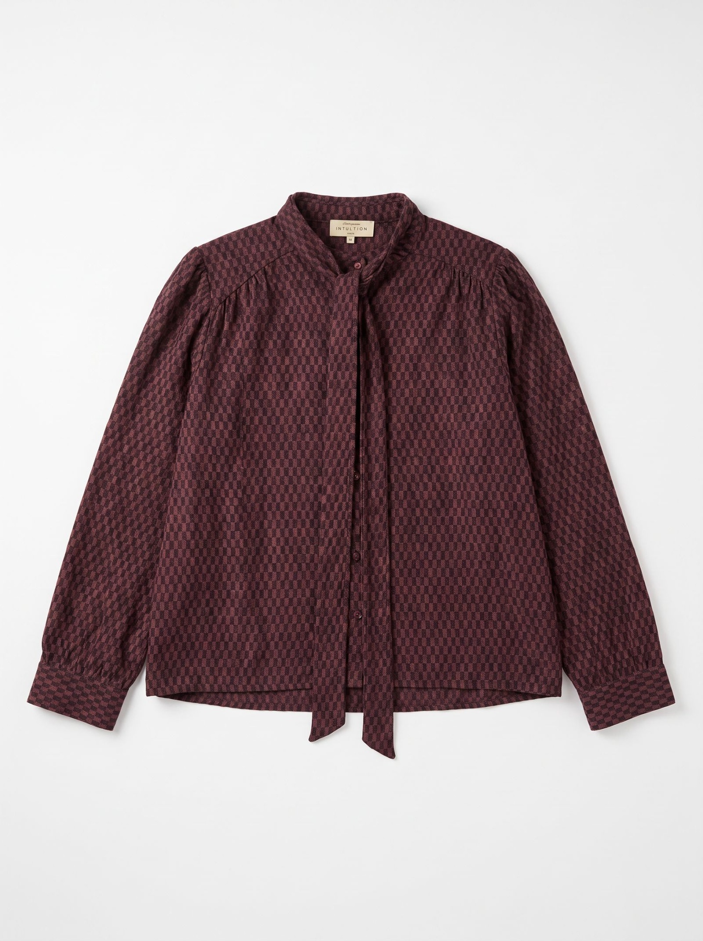 Chemise en coton imprimée col lavallière- Scalogno