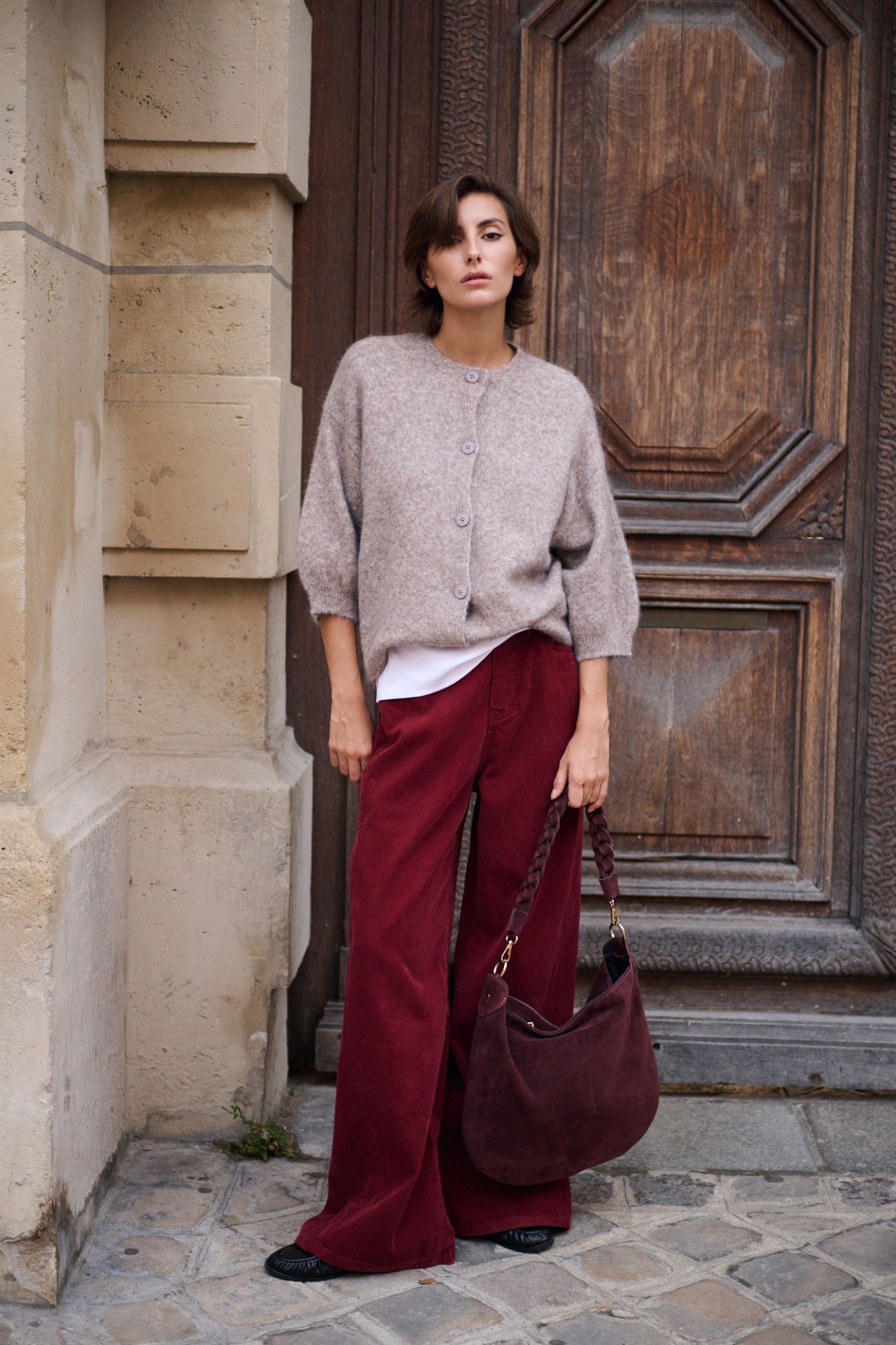 Gilet manches 3/4 - Taupe