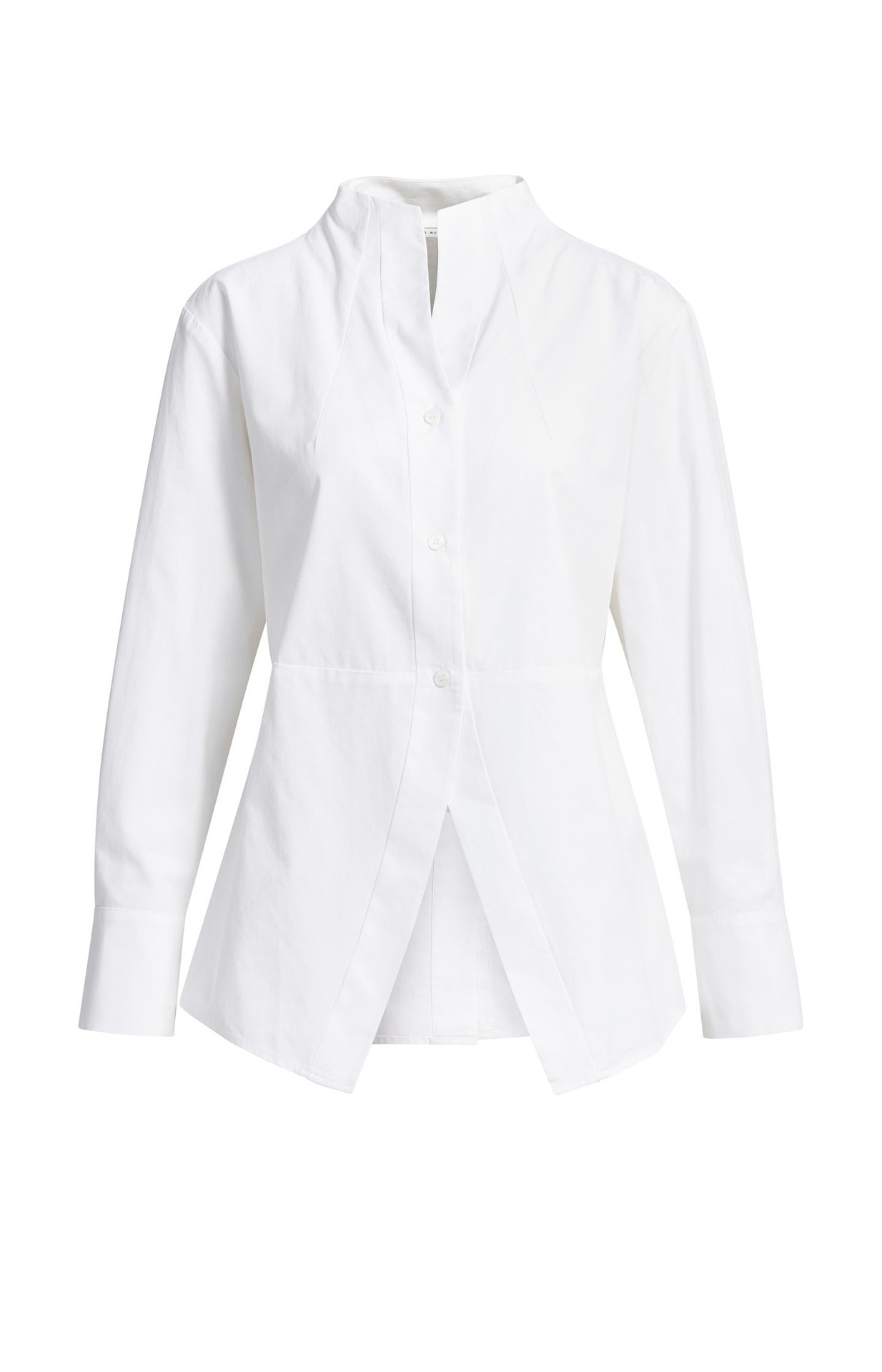 Chemise évasée à col montant - YAYA - Pure White