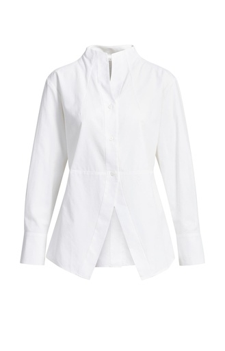 Chemise évasée à col montant - YAYA - Pure White