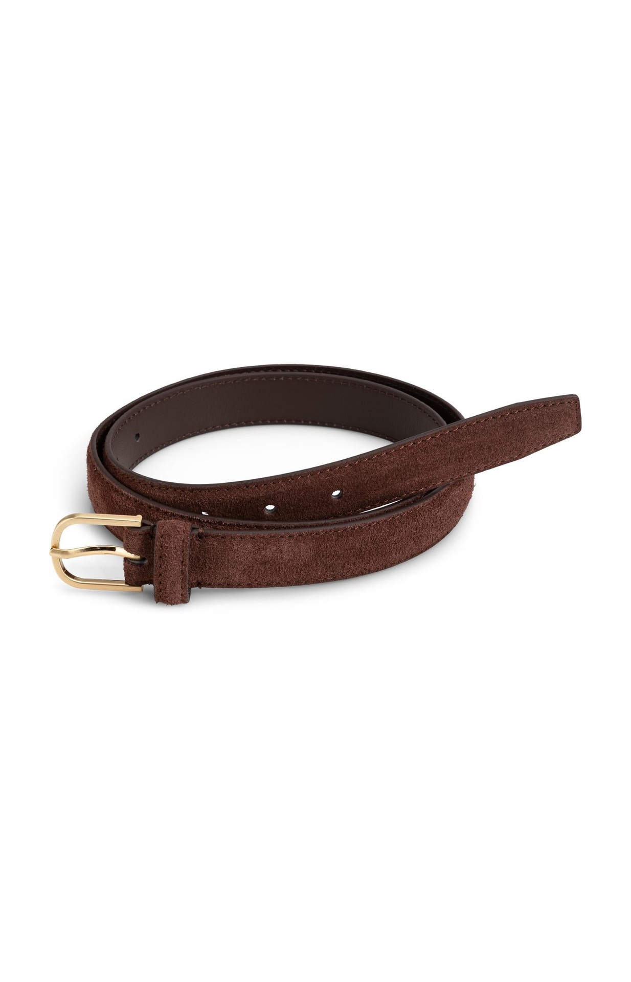 Ceinture en suédine avec boucle fine - YAYA - Bitter Chocolate Red