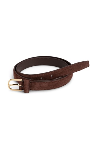 Ceinture en suédine avec boucle fine - YAYA - Bitter Chocolate Red