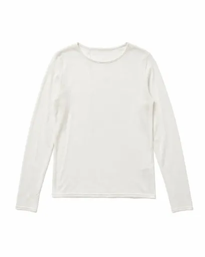Blouse seconde peau manches longues fin en modal - Crème
