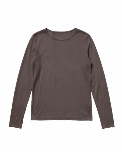 Blouse seconde peau manches longues fin en modal - Taupe