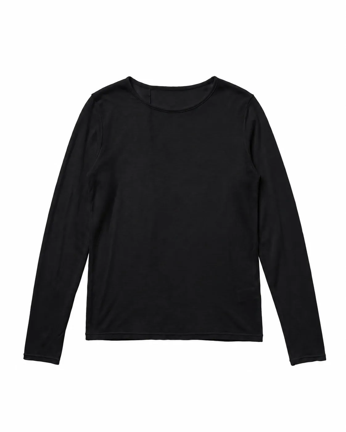 Blouse seconde peau manches longues fin en modal - Noir