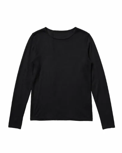 Blouse seconde peau manches longues fin en modal - Noir