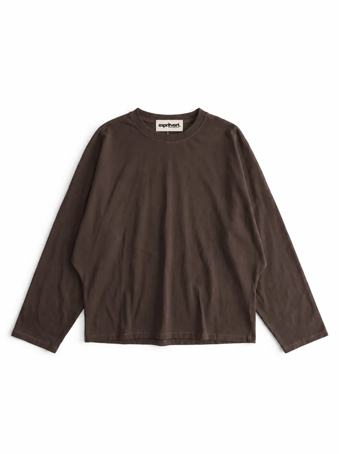 T-shirt manches longues oversize - Chocolat