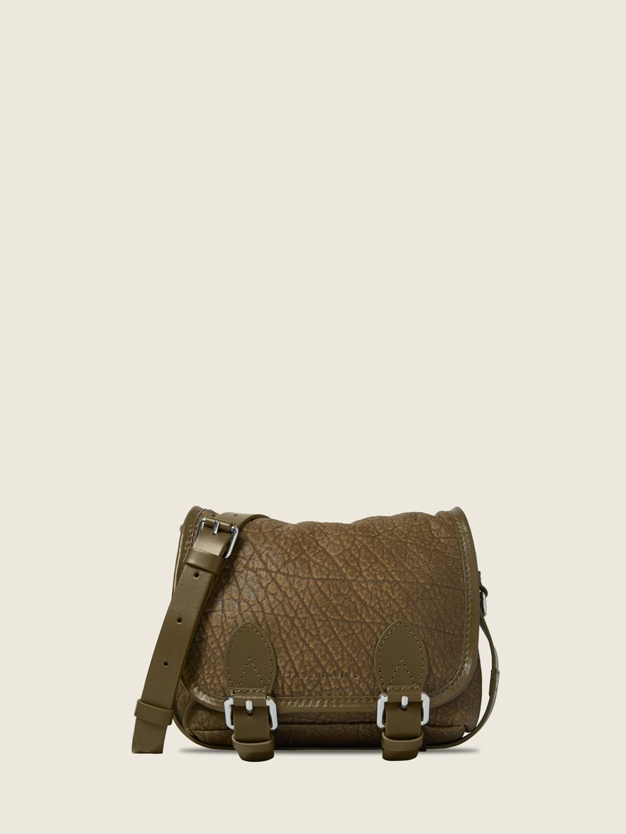 Sac bandoulière Paul Marius Loulou S en cuir vert kaki vintage