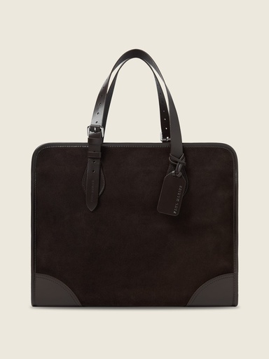 Sac cabas Paul Marius LeCabas L en cuir suédé chocolat