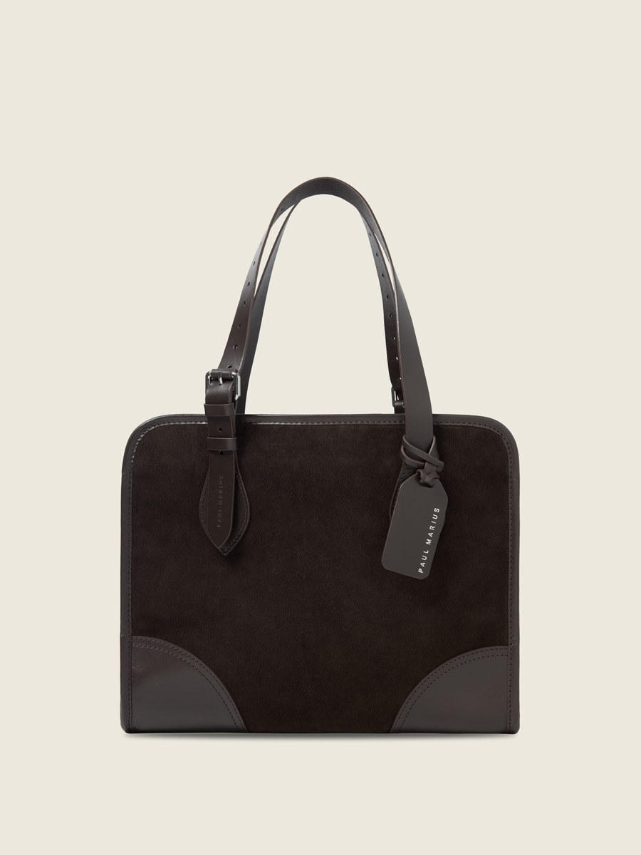 Sac cabas Paul Marius LeCabas en cuir suédé chocolat