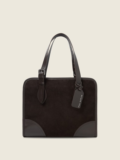 Sac cabas Paul Marius LeCabas en cuir suédé chocolat