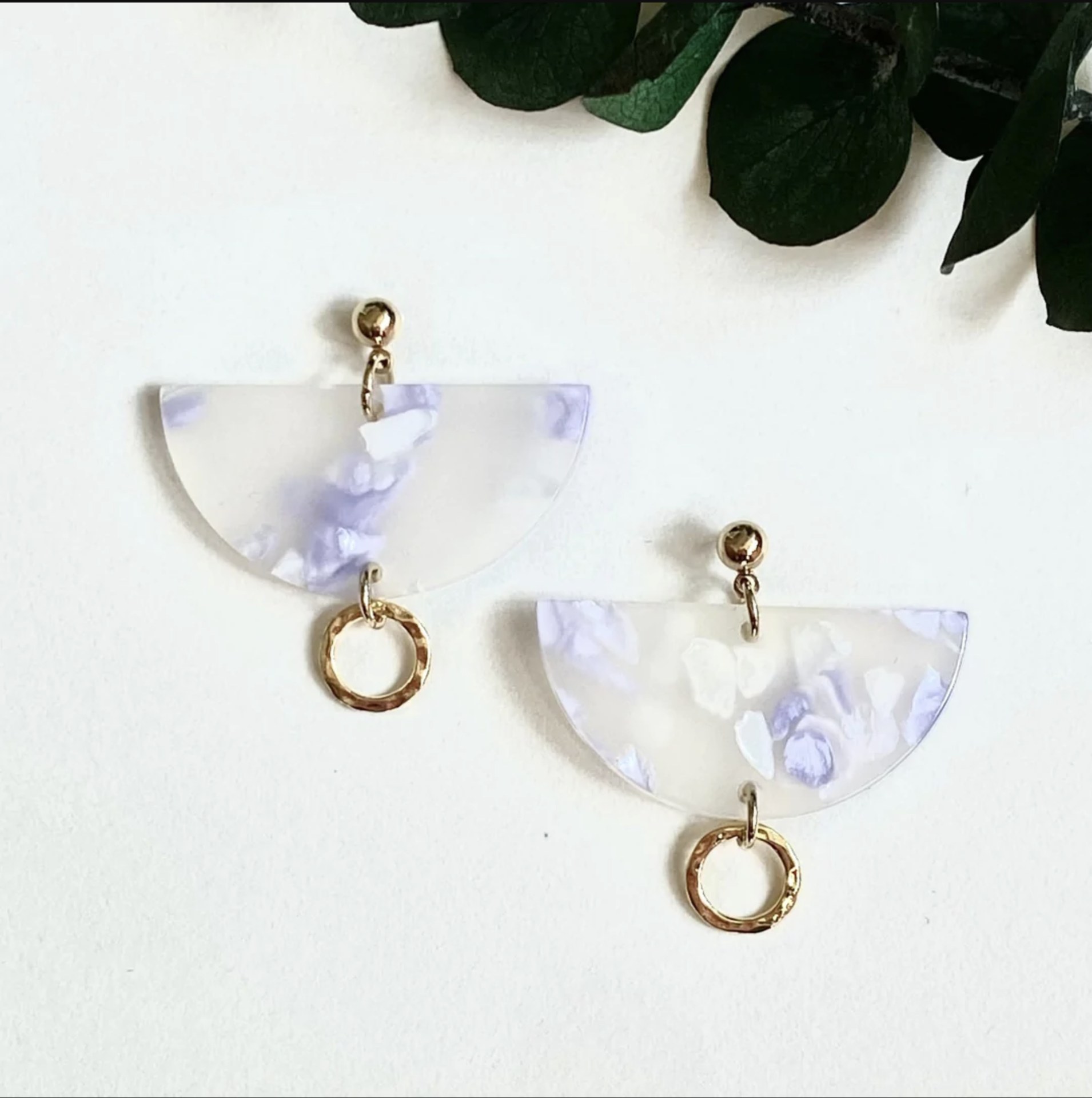 Boucles d'oreilles NAO - Collection plaqué or et acétate