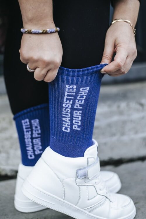 Chaussettes - Félicie Aussi - Pour pecho - Bleu paillettes - 36/40