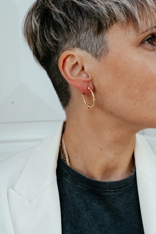 Boucles d'oreilles en acier BY 164 - Clou