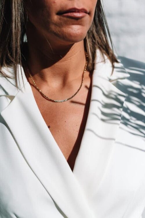 Collier en perles hématites et perles de pierre semi-préciseuses - Le monde est stone - AMELIE - Saphir bleu