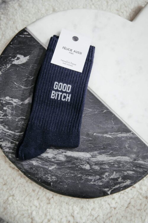 Chaussettes - Félicie - Good Bitch paillettes bleues - 36/40